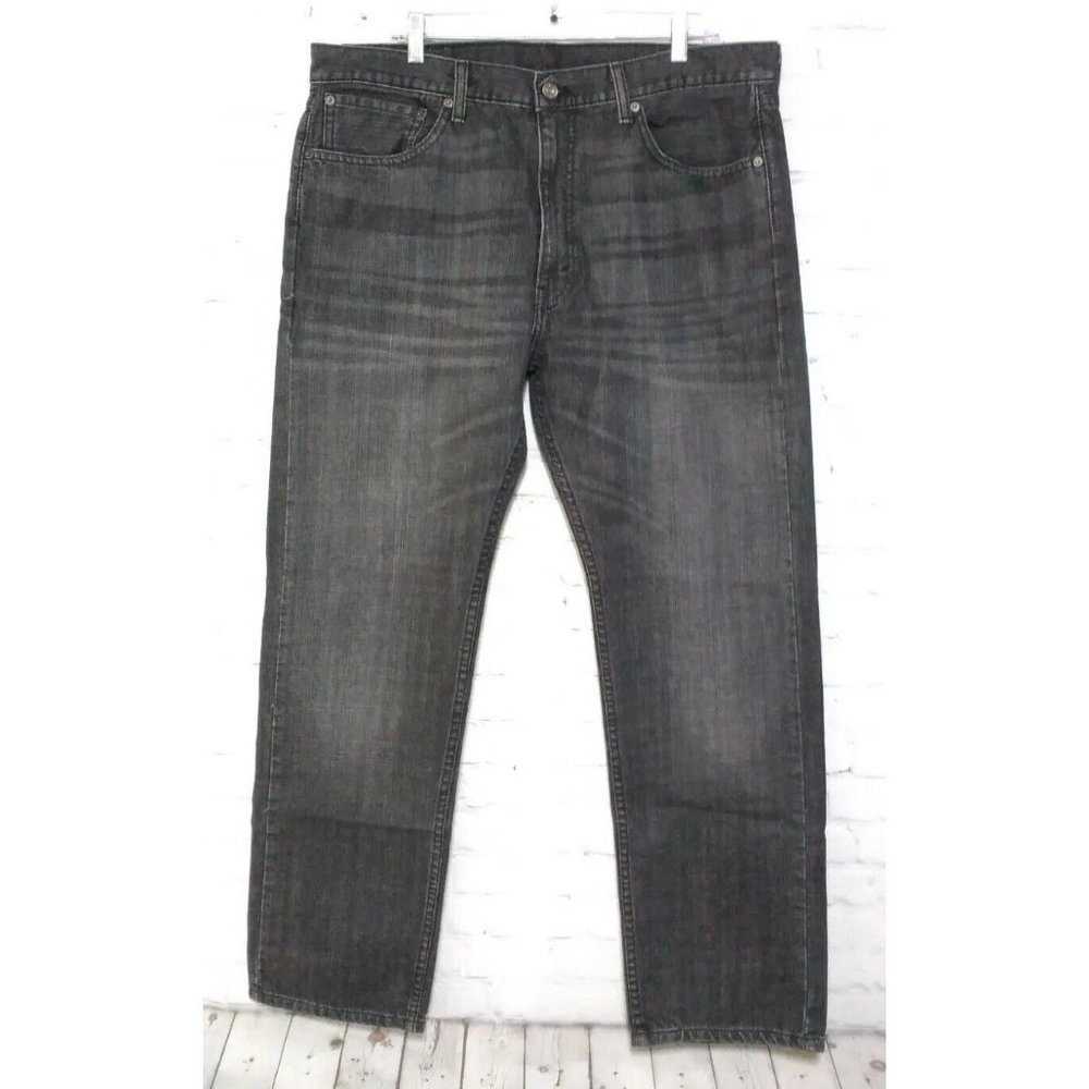 Levis 505  Black/Gray Denim Jeans Red Tab Sz 38x32 - Picture 2 of 6